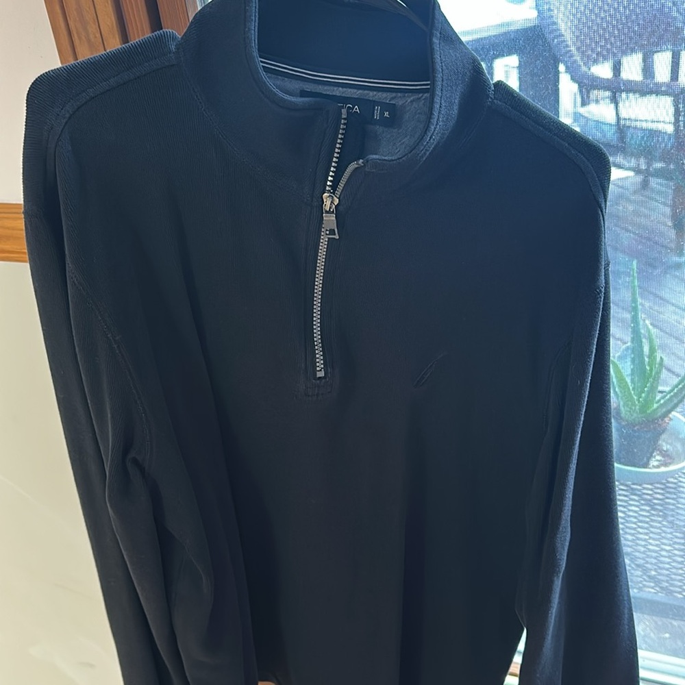Men's Black Half-Zip Sweater - Picture 4 of 6